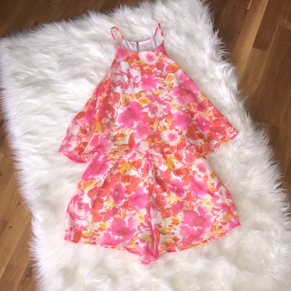 beautiful high neck floral romper